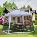 Outsunny 3 x 3 meter Outdoor Gazebo Garden Canopy Tent Sun Shade Event Shelter with Mesh Screen Side Walls, Grey
