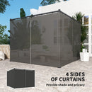 Outsunny 3 x 3(m) Pergola with Retractable Roof and Curtains