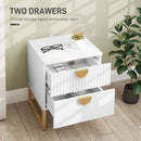 HOMCOM Bedside Table with 2 Drawers for Bedroom, Living Room, White