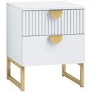 HOMCOM Bedside Table with 2 Drawers for Bedroom, Living Room, White