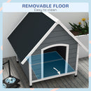 PawHut Dog Kennel Outdoor Dog House w/ Removable Floor, for Large Dogs, Grey