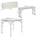 Outsunny Camping Picnic Table and 2 Benches Folding Aluminium Garden Table Set
