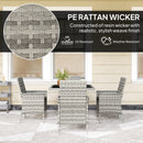 Outsunny 4 Seater Rattan Garden Furniture Set with Cushion