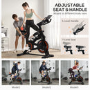 HOMCOM 8kg Flywheel Exercise Bike with Adjustable Height, Resistance, Black