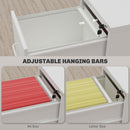 3 Drawer Filing Cabinet with Adjustable Hanging Bar for A4 and Letter Size White
