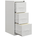 3 Drawer Filing Cabinet with Adjustable Hanging Bar for A4 and Letter Size White