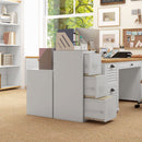 3 Drawer Filing Cabinet with Adjustable Hanging Bar for A4 and Letter Size White