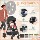 HOMCOM 2 in 1 Lightweight Pushchair  - Black