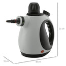 HOMCOM Handheld Steam Cleaner Multi-purpose Steamer W/ 9 Pieces Accessory Grey