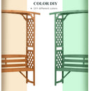 Outsunny Arch Pergola Garden Bench, Wooden Garden Arbour with Seat, Brown