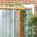 Outsunny Arch Pergola Garden Bench, Wooden Garden Arbour with Seat, Brown