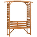 Outsunny Arch Pergola Garden Bench, Wooden Garden Arbour with Seat, Brown