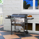 Outsunny 4+1 Burner Propane Gas Barbecue Grill with Thermometer, Bottle Opener
