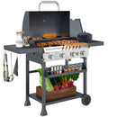 Outsunny 4+1 Burner Propane Gas Barbecue Grill with Thermometer, Bottle Opener