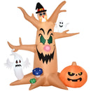 HOMCOM Halloween Inflatable Haunted Tree with Ghosts & Owl 8' 240cmLED Light