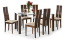 Cayman Glass Top Dining Table 1.5m - Walnut