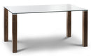 Cayman Glass Top Dining Table 1.5m - Walnut