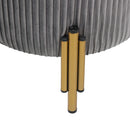 Livingandhome Modern Pleated Storage Ottoman with Metal Base