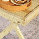 Outsunny Wooden Garden Table, Outdoor Side Table 68cmx44cmx75cm, Natural