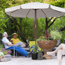 Outsunny Garden Parasol Patio Umbrella with Ruffles Grey