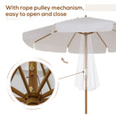 Outsunny Garden Parasol Patio Umbrella with Ruffles Grey