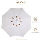Outsunny Garden Parasol Patio Umbrella with Ruffles Grey