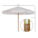 Outsunny Garden Parasol Patio Umbrella with Ruffles Grey