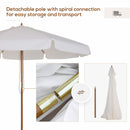 Outsunny Garden Parasol Patio Umbrella with Ruffles Grey