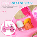 AIYAPLAY Ride on Toy, Foot to Floor Design with Music, Light, Horn, Pink