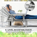 Outsunny Set of 2 Resin Reclining Sun Loungers for Garden