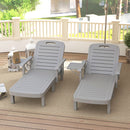 Outsunny Set of 2 Resin Reclining Sun Loungers for Garden