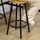 HOMCOM 5 Piece Brown Bar Table And Stools Set With Metal Frame Rustic