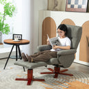 Recliner Chair with Footstool, Backrest Adjustable Armchair, Grey