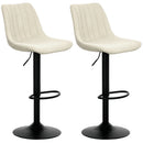 HOMCOM Bar Stools Set of 2 Adjustable Swivel Bar Chairs with Backrest