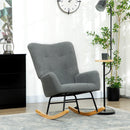 HOMCOM Rocking Chair, Modern Armchair with Backrest for Bedroom, Grey
