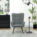 HOMCOM Rocking Chair, Modern Armchair with Backrest for Bedroom, Grey