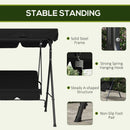 Outsunny Outdoor 3-person Porch Swing Chair with Adjustable Canopy Black