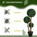 HOMCOM Artificial Plant Boxwood Ball Topiary Tree Indoor Outdoor, 90cm