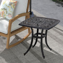 Outsunny Cast Aluminium Bistro Table with Umbrella Hole, White