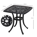 Outsunny Cast Aluminium Bistro Table with Umbrella Hole, White