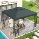 Outsunny 3(m) 2 Tier Gazebo Top Cover Replacement Canopy Roof Charcoal Grey