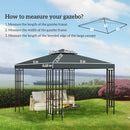 Outsunny 3(m) 2 Tier Gazebo Top Cover Replacement Canopy Roof Charcoal Grey