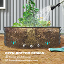 Outsunny Set of 2 Raised Beds for Garden with Metal Plant Stakes, Dark Grey