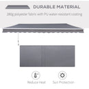 Outsunny Wall Mounted Sun Shade 2.95 x 2.5m - Grey
