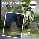 Outsunny Rattan Solar Lamp, Auto On/Off Garden Lantern