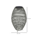 Outsunny Rattan Solar Lamp, Auto On/Off Garden Lantern
