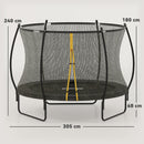 SPORTNOW 10ft Trampoline with Enclosure Net and Spring Cover, Black