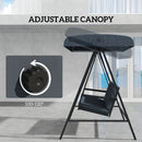 Outsunny 3 Seater Garden Swing Chair with Adjustable Canopy and Cushions