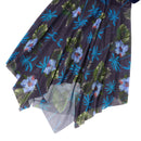 Wrap-Front V-Neck One-piece Navy Floral Swim Dress With Safety Swim Briefs