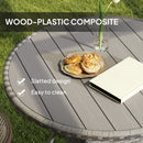 Outsunny Outdoor PE Rattan Dining Table w/ Wood-plastic Composite Top, Grey